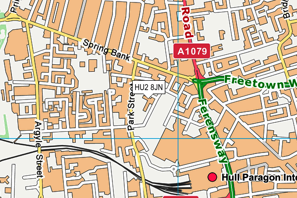 HU2 8JN map - OS VectorMap District (Ordnance Survey)