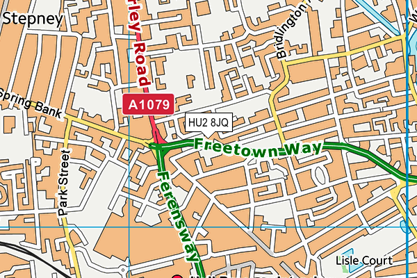 HU2 8JQ map - OS VectorMap District (Ordnance Survey)