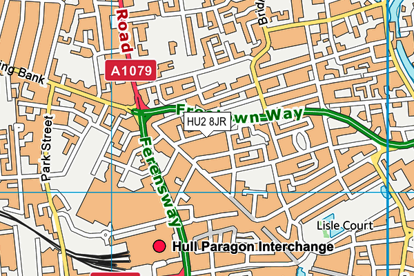 HU2 8JR map - OS VectorMap District (Ordnance Survey)