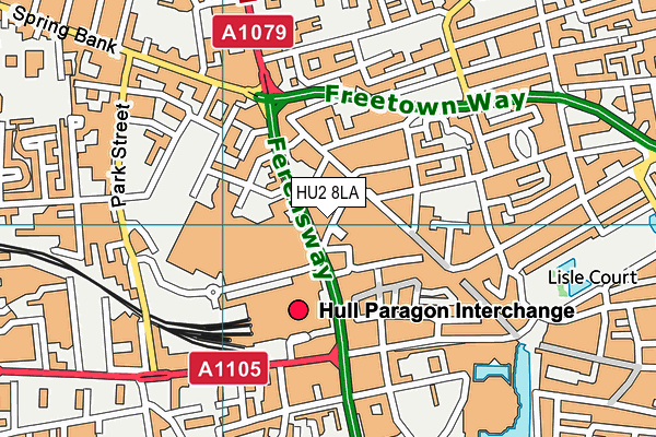 HU2 8LA map - OS VectorMap District (Ordnance Survey)