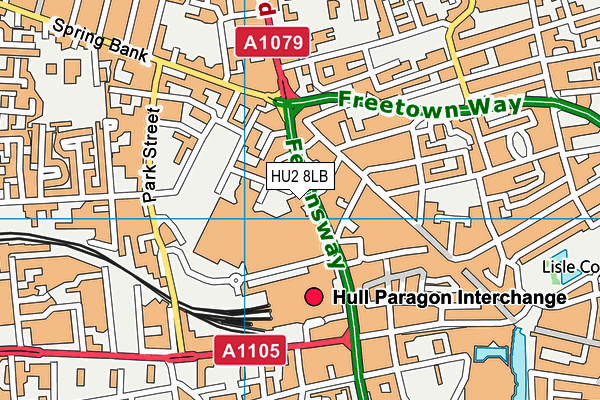 HU2 8LB map - OS VectorMap District (Ordnance Survey)