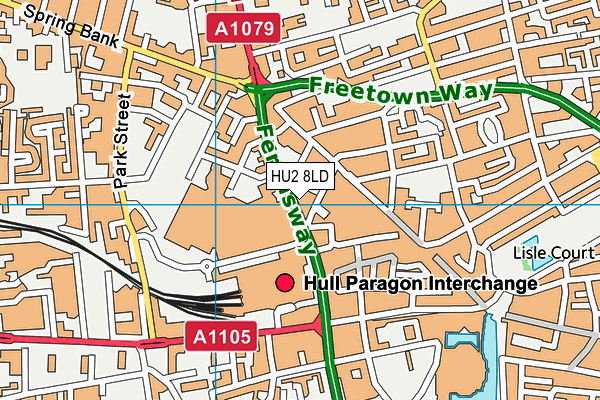 HU2 8LD map - OS VectorMap District (Ordnance Survey)