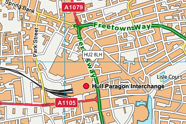 HU2 8LH map - OS VectorMap District (Ordnance Survey)