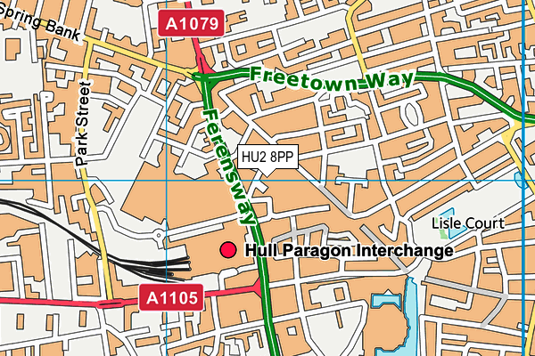 HU2 8PP map - OS VectorMap District (Ordnance Survey)