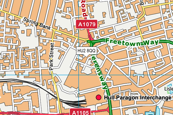 HU2 8QQ map - OS VectorMap District (Ordnance Survey)