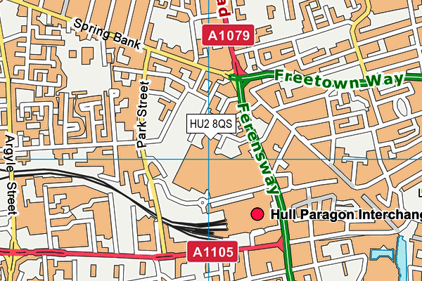 HU2 8QS map - OS VectorMap District (Ordnance Survey)