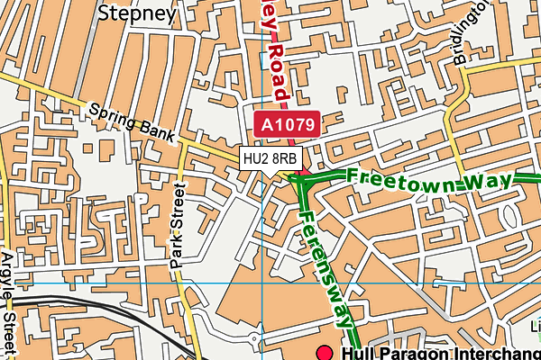 HU2 8RB map - OS VectorMap District (Ordnance Survey)