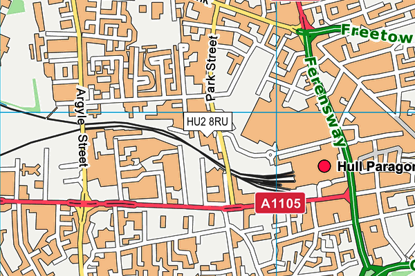 HU2 8RU map - OS VectorMap District (Ordnance Survey)