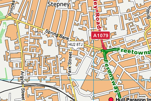 HU2 8TJ map - OS VectorMap District (Ordnance Survey)