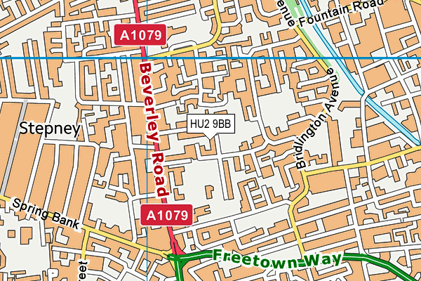 HU2 9BB map - OS VectorMap District (Ordnance Survey)