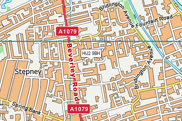 HU2 9BH map - OS VectorMap District (Ordnance Survey)