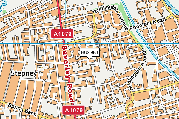 HU2 9BJ map - OS VectorMap District (Ordnance Survey)