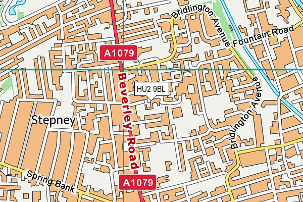 HU2 9BL map - OS VectorMap District (Ordnance Survey)