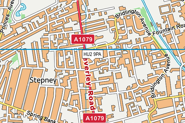 HU2 9PA map - OS VectorMap District (Ordnance Survey)