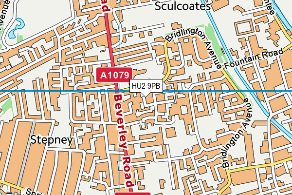 HU2 9PB map - OS VectorMap District (Ordnance Survey)