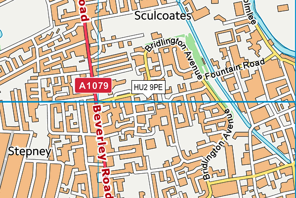 HU2 9PE map - OS VectorMap District (Ordnance Survey)