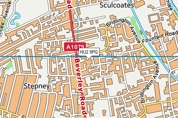 HU2 9PG map - OS VectorMap District (Ordnance Survey)