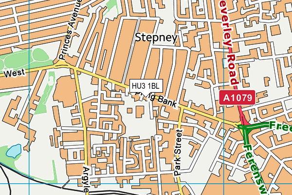 HU3 1BL map - OS VectorMap District (Ordnance Survey)