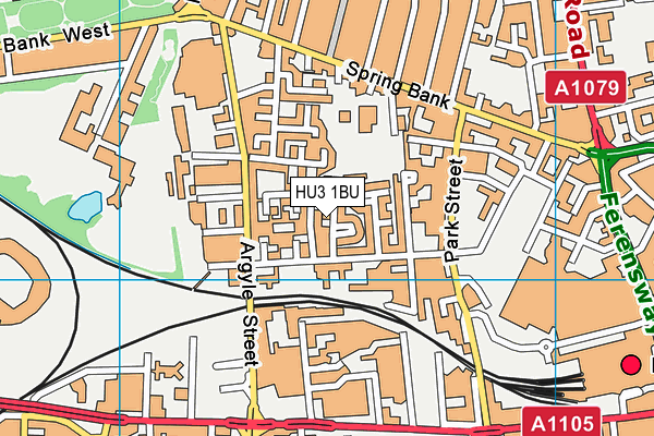 HU3 1BU map - OS VectorMap District (Ordnance Survey)