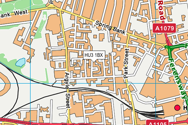 HU3 1BX map - OS VectorMap District (Ordnance Survey)