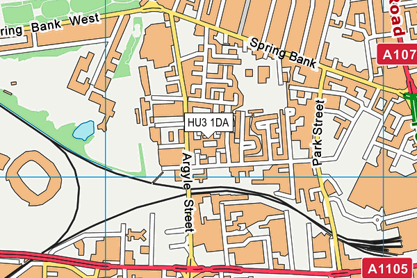 HU3 1DA map - OS VectorMap District (Ordnance Survey)