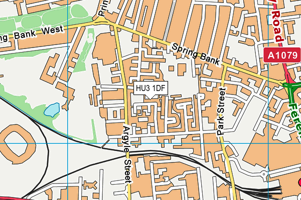 HU3 1DF map - OS VectorMap District (Ordnance Survey)