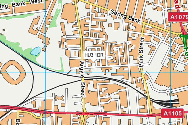 HU3 1DR map - OS VectorMap District (Ordnance Survey)