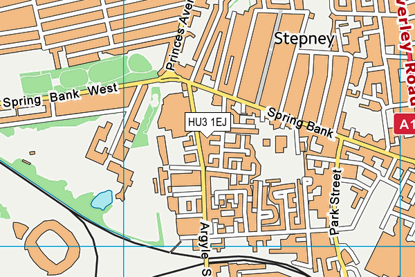 HU3 1EJ map - OS VectorMap District (Ordnance Survey)