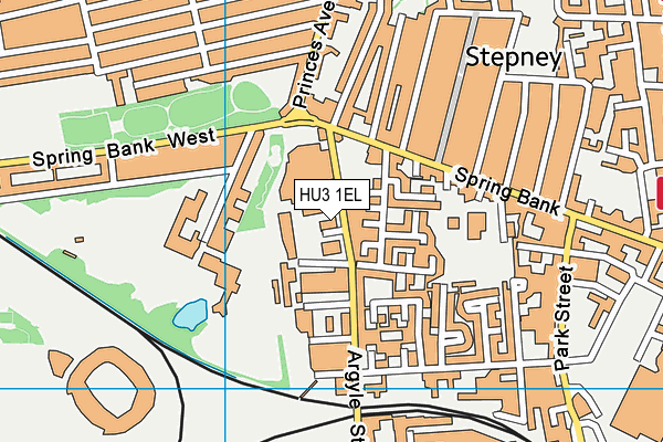 HU3 1EL map - OS VectorMap District (Ordnance Survey)