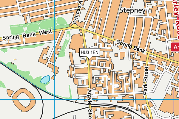 HU3 1EN map - OS VectorMap District (Ordnance Survey)