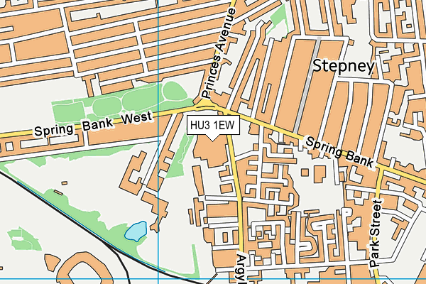 HU3 1EW map - OS VectorMap District (Ordnance Survey)
