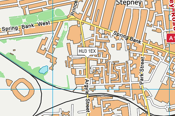 HU3 1EX map - OS VectorMap District (Ordnance Survey)