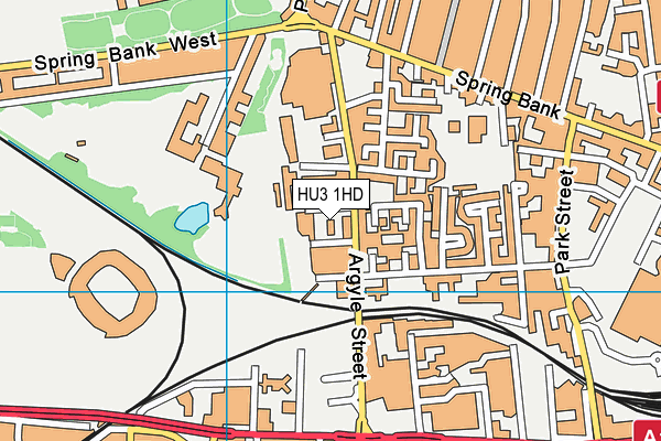 HU3 1HD map - OS VectorMap District (Ordnance Survey)