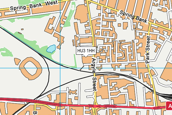 HU3 1HH map - OS VectorMap District (Ordnance Survey)