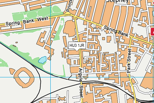 HU3 1JR map - OS VectorMap District (Ordnance Survey)