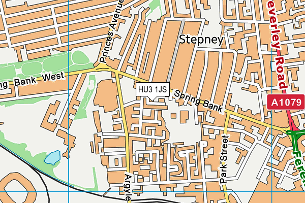 HU3 1JS map - OS VectorMap District (Ordnance Survey)