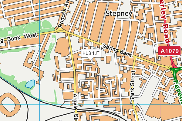 HU3 1JT map - OS VectorMap District (Ordnance Survey)
