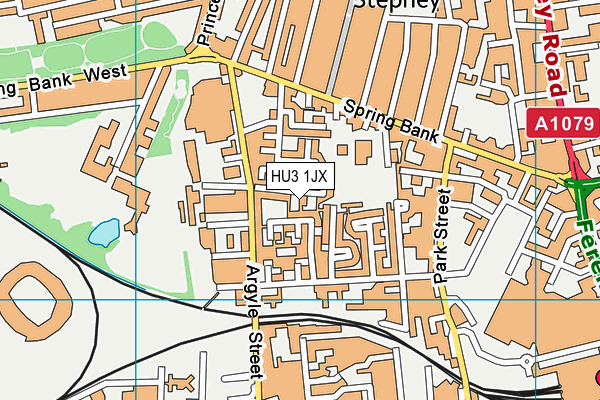 HU3 1JX map - OS VectorMap District (Ordnance Survey)