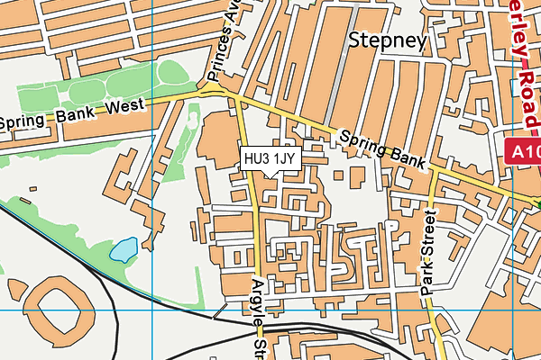 HU3 1JY map - OS VectorMap District (Ordnance Survey)