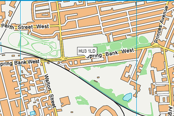 HU3 1LD map - OS VectorMap District (Ordnance Survey)