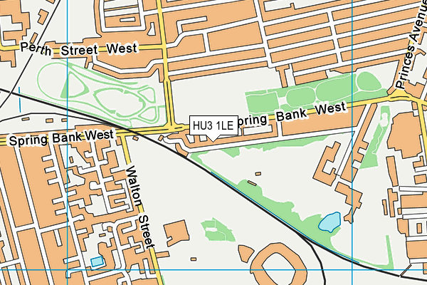 HU3 1LE map - OS VectorMap District (Ordnance Survey)
