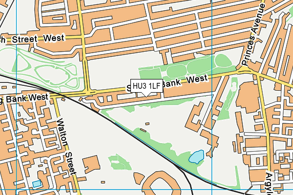 HU3 1LF map - OS VectorMap District (Ordnance Survey)