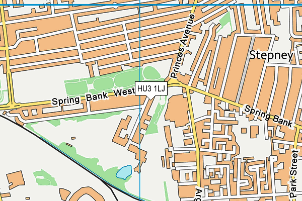 HU3 1LJ map - OS VectorMap District (Ordnance Survey)