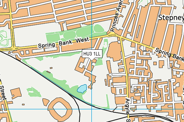 HU3 1LL map - OS VectorMap District (Ordnance Survey)