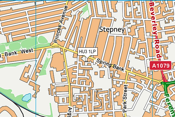 HU3 1LP map - OS VectorMap District (Ordnance Survey)