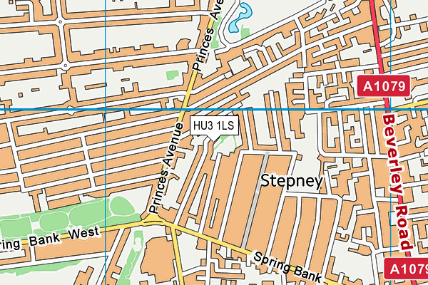 HU3 1LS map - OS VectorMap District (Ordnance Survey)