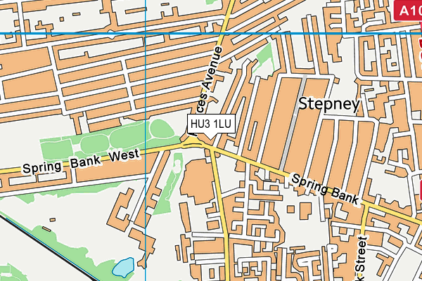 HU3 1LU map - OS VectorMap District (Ordnance Survey)