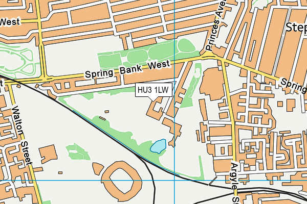 HU3 1LW map - OS VectorMap District (Ordnance Survey)