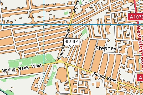 HU3 1LY map - OS VectorMap District (Ordnance Survey)