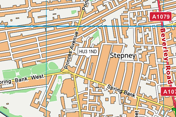 HU3 1ND map - OS VectorMap District (Ordnance Survey)